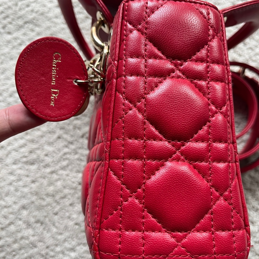 Mini Lady Dior Red Lambskin - Picture 6 of 8